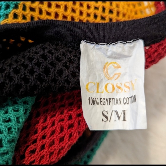 Crochet knit mesh Rasta dress small/medium - Picture 10 of 12